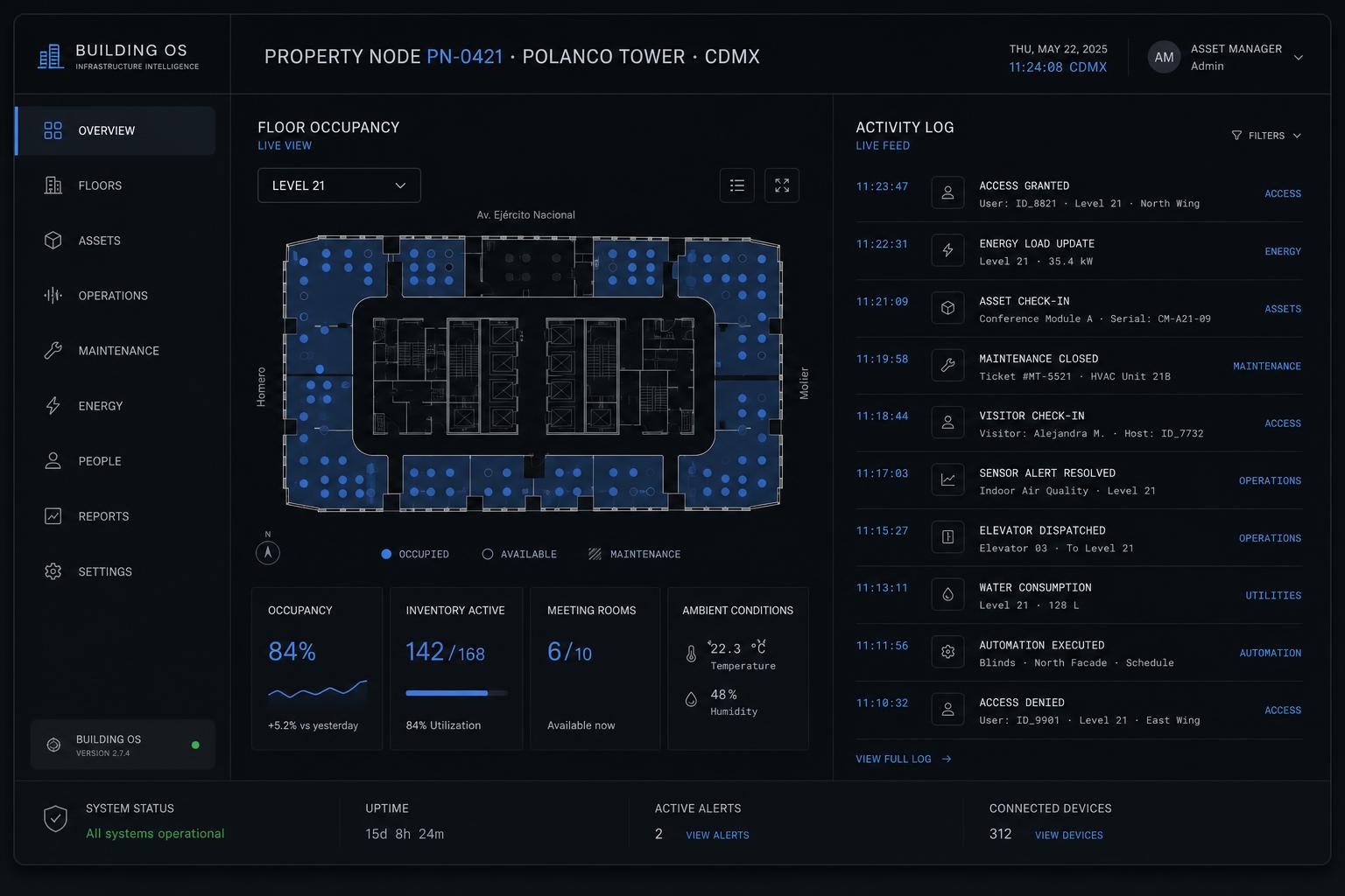 PARKGON Building OS — per-property operational surface